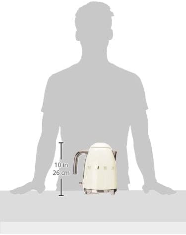 SMEG 50's Retro Style 7 Cup Electric Water Kettle with Automatic Shutoff, Removable Base, and Water Indicator, KLF03CRUS, Cream