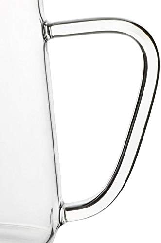 Viva Classic Glass Creamer and Sugar Set - Coffee and Tea Serving Set - Cream Pitcher 9.5 oz / 280ml and Sugar Bowl 12 oz / 350 ml with Cork Lid and Metal Spoon, Milk and Sugar for Coffee Bar