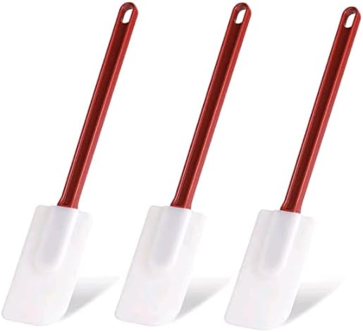Silicone Rubber Spatula Set of 3, 14 Inch High Heat Commercial Spatula (3 Scrapers)