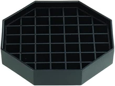 Rattleware 4” Octagonal Black Plastic Drip Tray - Versatile Honeycomb Grid Design, Easy to Clean & Detachable, Enhanced Spill Protection, Durable, Ideal for Coffee Station, Kitchen (12 Pcs)