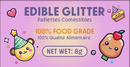 Nomeca Edible Glitter for Drinks Cakes, 8 grams Food Grade Luster Dust Sprinkles Glitter for Cake Decorations, DIY Cocktails, Beverages & Cake Decorating, Dessert Cake Topper (7-Shimmer Gold)