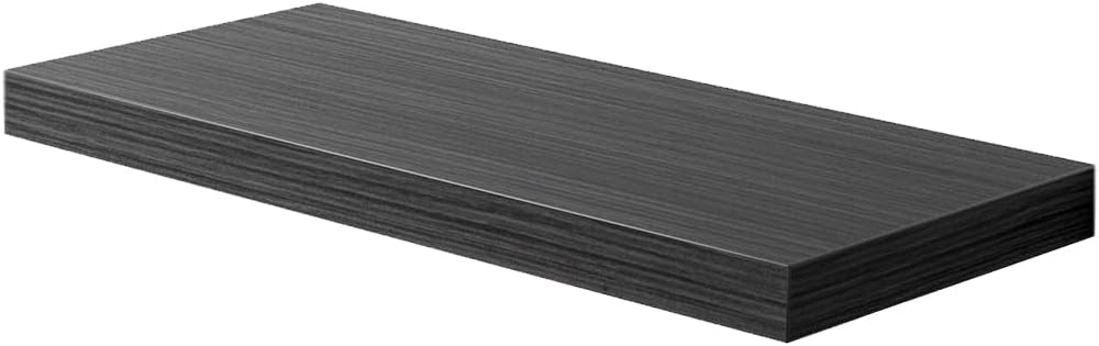 Floating Shelf, Set of 1 Wall Shelf, 36 in W x 12.75 in D x 2 in H Wooden Floating Wall Shelf with Invisible Brackets for Living Room/Bedroom/Bathroom/Kitchen Storage and Decor, Black Wood