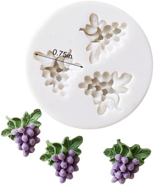 Lovely Small Items Silicone Fondant Molds Set For Cake Topper, Gumpaste, Candy & Chocolate, Polymer Clay and More (Fruits)