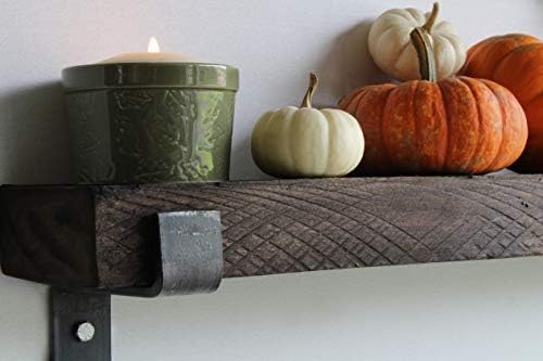 Urban Legacy Accent Shelves | Reclaimed Barn Plank | Set of 2 with Full Brackets (Coffee Bean 36"x 4.5"x 2")