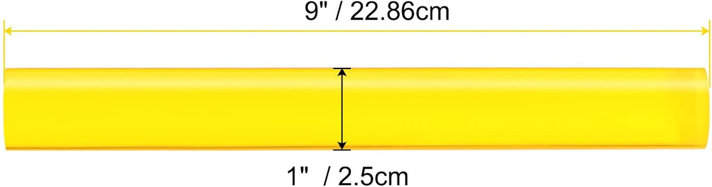 HARFINGTON Acrylic Clay Roller 9 Inch x 1 Inch Solid Non-Stick Plastic Round Tube Roller Polymer Clay Rod Fondant Rolling Pin for Shaping, Sculpting, Modeling DIY Crafts, Yellow