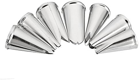Leaf Piping Bags and Tips Set 7 Pieces Piping Tips Set Cake Decorating Tips Icing Piping Nozzles Set Cupcake Decorating Kit Cupcake Pastry Tool Stainless Steel