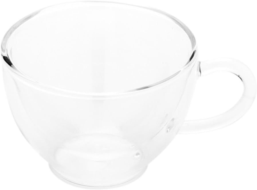 Restaurantware Forma 6 Ounce Clear Coffee Cups 10 Double Wall Transparent Coffee Mugs - Built-In Handle Does Not Chip Clear Glass Tea Cups Rolled Rim Microwavable