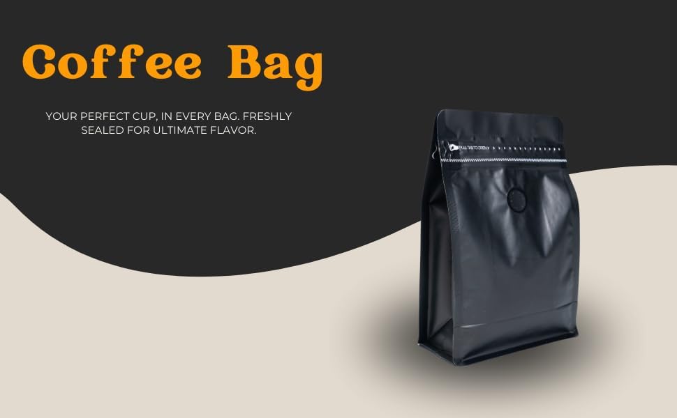 Premium Coffee Bags with Valve (100 pcs, 16 oz) Standing Coffee Beans Storage Bags, Reusable Heat Sealable Side Zipper Pouches, Eco-Friendly Packaging, Perfect for Home and Office - White
