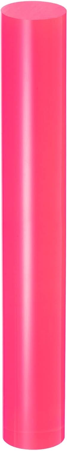 HARFINGTON Acrylic Clay Roller 7.28 Inch x 1 Inch Solid Non-Stick Plastic Round Tube Roller Polymer Clay Rod Fondant Rolling Pin for Shaping, Sculpting, Modeling DIY Crafts, Rose Red