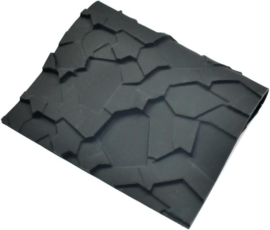 mostsom Fondant Silicone Mold for Cake Decoration Cake Border Stone Patter Impression Mat Fondant Embossing Stencil for DIY Cookies, Cupcakes, Chocolate, Clay – Reusable, Flexible (E_ Stone Patter)