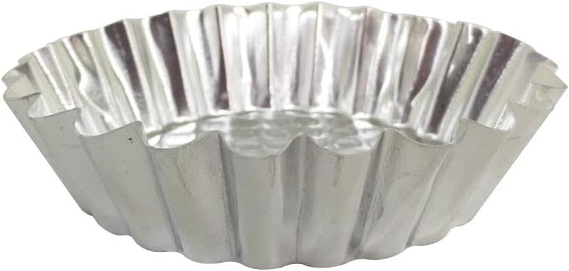 MYStar Set of 20, 3-3/4" Fluted Design Round Shape Non-stick Aluminum Tart Mold, Mini Pie Tin, Tartlet Pan