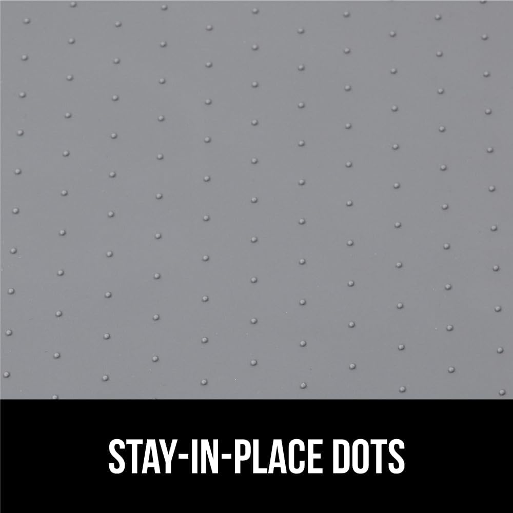 GORILLA GRIP Waterproof Silicone Under Sink Mat with Raised Lip for Kitchen and Bathroom, 28 x 22 in, Cabinet Shelf Liner Stay in Place Mats Dishwasher Safe Drawer Liner, Organizer Tray, Gray