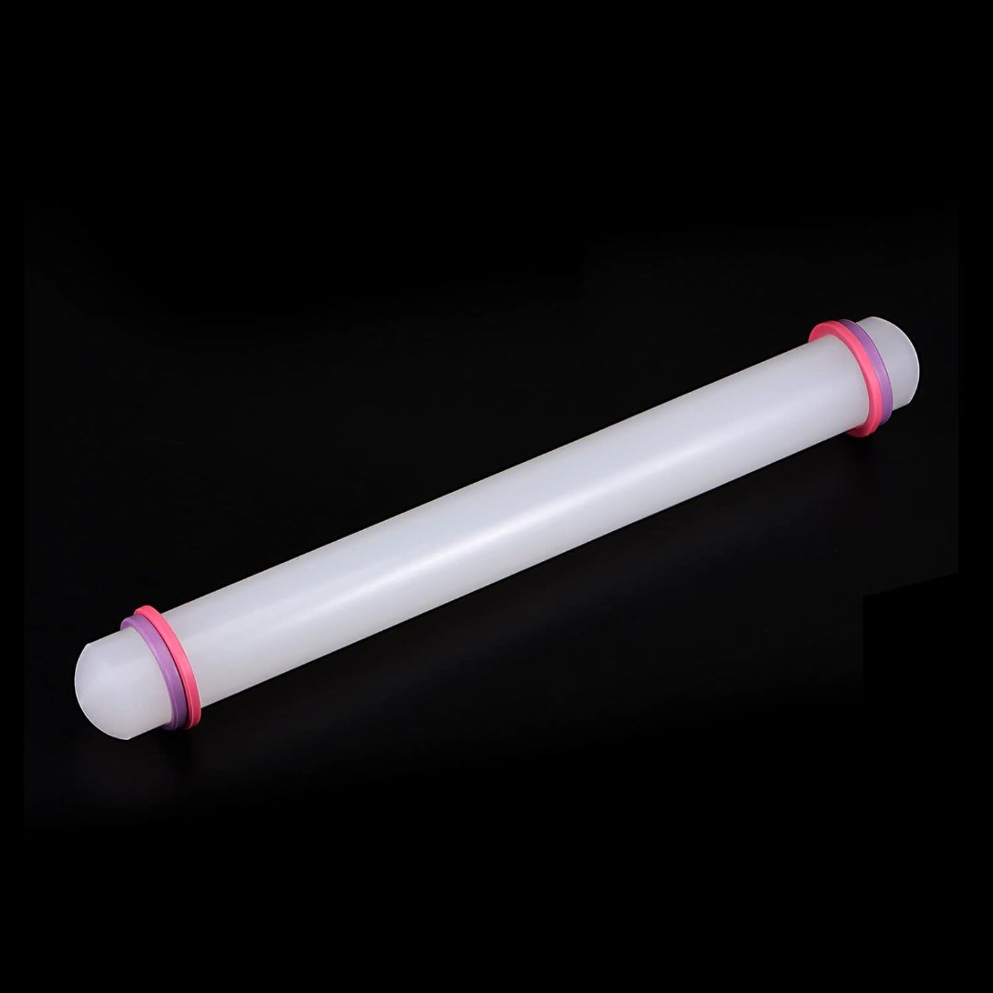 HARFINGTON Fondant Rolling Pin 13 Inch x 1.38 Inch Adjustable Guide Rings Non-Stick PP Plastic Fondant Roller Dough Roller Kitchen Decorating Tools for Cookie Pastry Pizza Clay