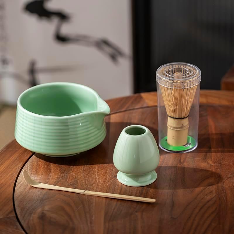 Matcha Whisk Set With Matcha Bowl, Matcha Whisk Holder Matcha Bamboo Whisk, Scoop, Unique Gifts For Women Men Girl Friend Home Kitchen Decor Gifts For Tea Enthusiasts Christmas,Birthday