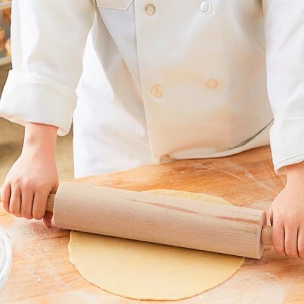 TrueCraftware- 13" Wooden Rolling Pin 3-1/4" Diameter- Wooden Roll Pin Dough Roller Classic Wood Rolling Pins for All Baking Needs for Fondant Pie Crust Cookie Pastry Dough Pastry Rolling Pin