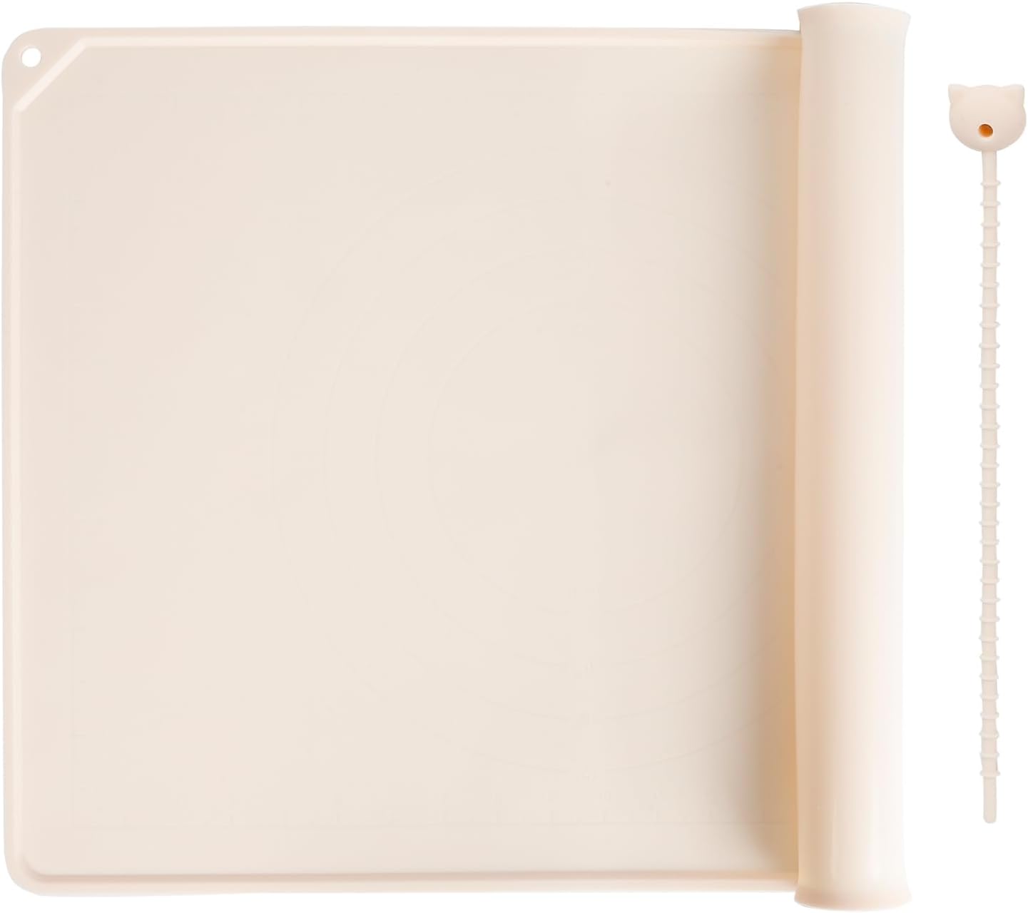 Silicone Baking Mat - Extra Thick Non-Stick Pastry Mat with Measurement Markings, 21"x15" Non-Slip Silicone Pad with Raised Edges（Apricot）