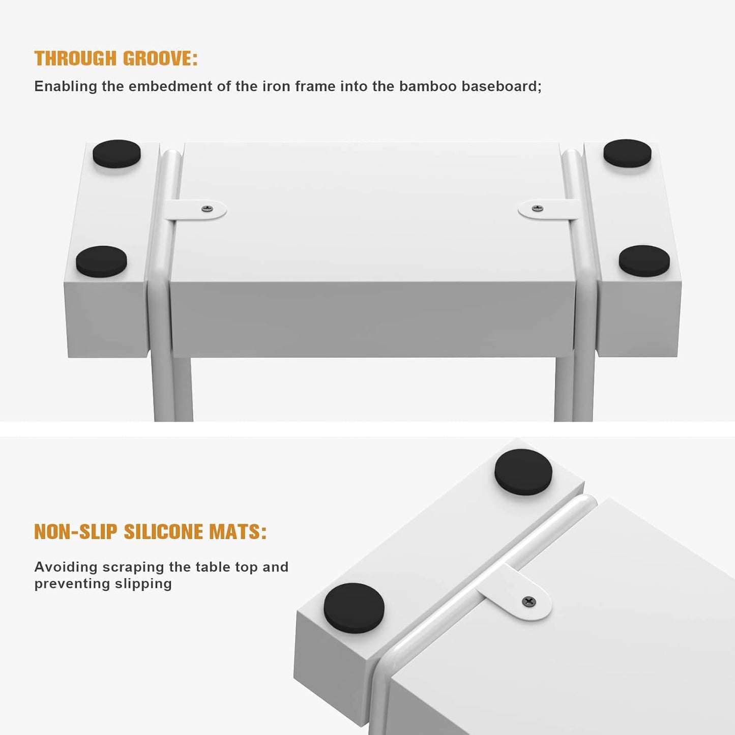 Napkin Holder for Table, Bamboo Iron Standing Napkin Dispenser for Kitchen Dining Table Farmhouse Cocktail Picnic Bar Rustic Wood Holders for Mail Bills Suitable for All Dining Room Decors White