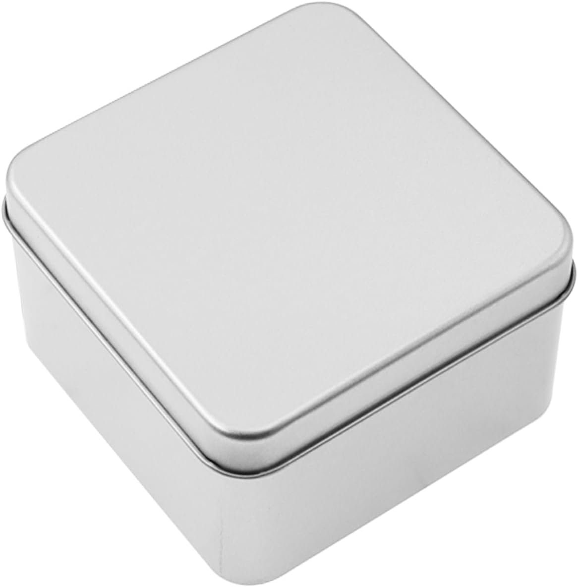 Metal Empty Boxes, Tin Boxes with Lid,Small Silver Tin Boxes,Stackable Organizer Containers,4PCS Storage Tin for Home Outdoor Active Storage Containers