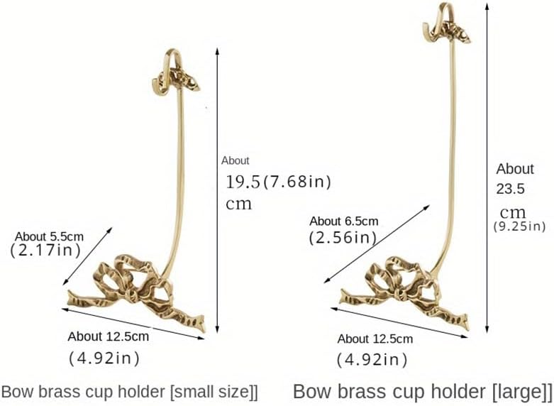 1 Mug Hooks, Brass Material, Classic Durability, countertop Teacup Display Stand, Vintage Coffee Mug Storage Stand, for Restaurants, cafes and Kitchens, Home Decor, Home Storage。 (Large)