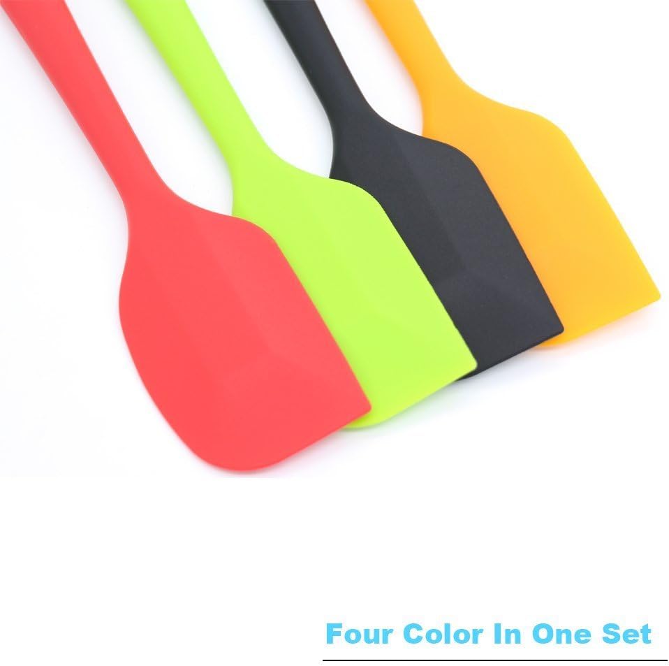 4-Piece Silicone Spatula, Heat-Resistant Non-stick Rubber Spatulas with Stainless Steel Core