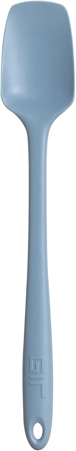 GIR: Get It Right Spoonula Silicone Spatula Scraper - 11-Inch Skinny Slate - Heat-Resistant Seamless Design - Non-Stick Flexible Mixing & Scraping - Long Spoon Spatula for Deep Jars