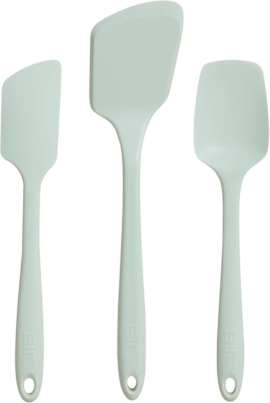 GIR: Get It Right 3 Piece Silicone Utensil Set - Spatula, Flip & Spoonula - Non-Stick - Heat Resistant - Dishwasher Safe - Kitchen Cooking Utensils - BPA & BPS Free - Mint Silicone Spatula Set