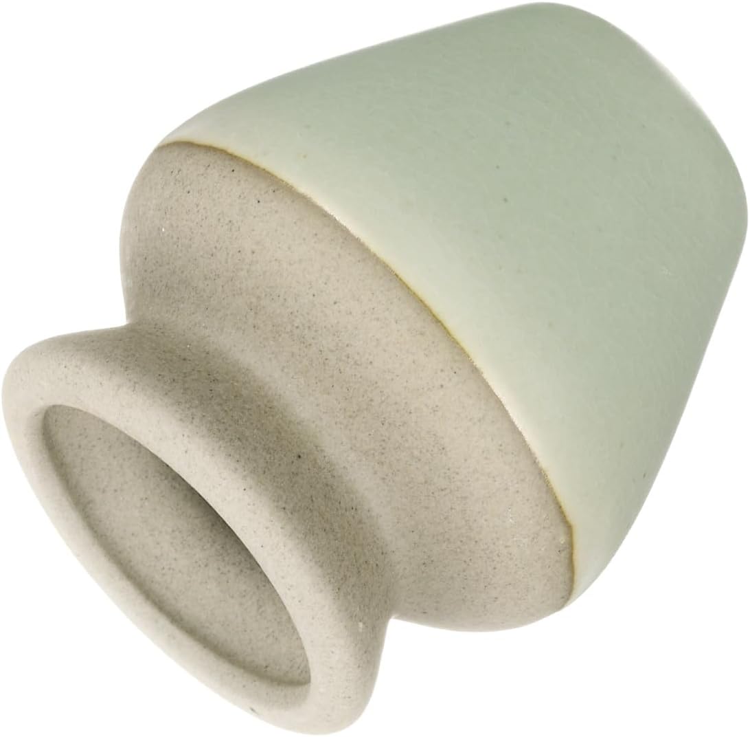 HARFINGTON Ceramic Chasen Stand 70mm Matcha Whisk Holder Teas Set Whisks Stand Traditional Matcha Tea Chasen Holder Tea Set Accessories for Tea Tasting, Beige/Light Green