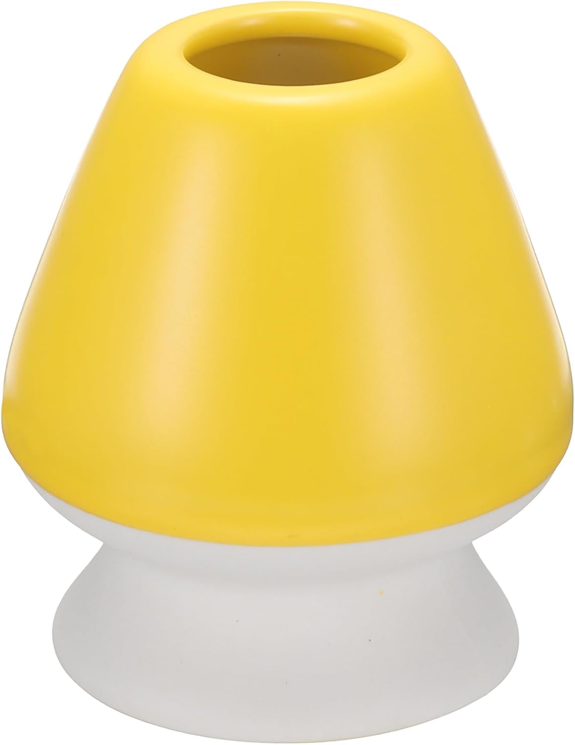 HARFINGTON Ceramic Chasen Stand 73mm Matcha Whisk Holder Teas Set Whisks Stand Traditional Matcha Tea Chasen Holder Tea Set Accessories for Tea Tasting, Yellow White