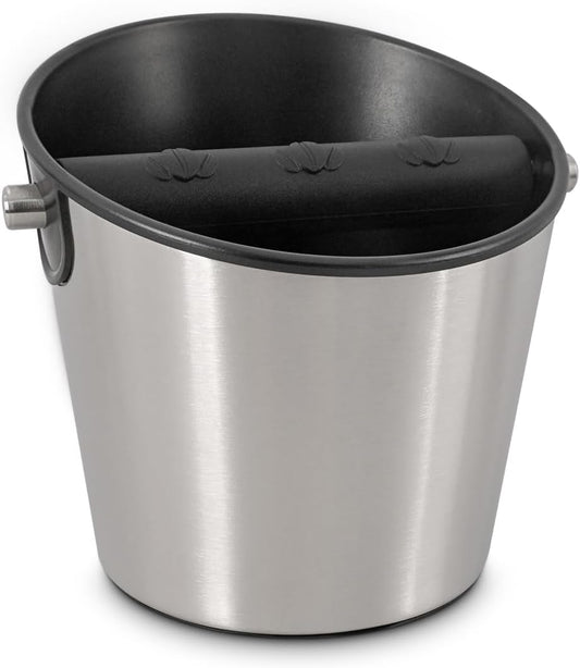 CAFEMASY Espresso Knock Box Barista-Tools - Mini Size Stainless Steel Coffee Puck Disposal Knock Box Espresso Machine Accessories Knock Out Box Container Dump Bin
