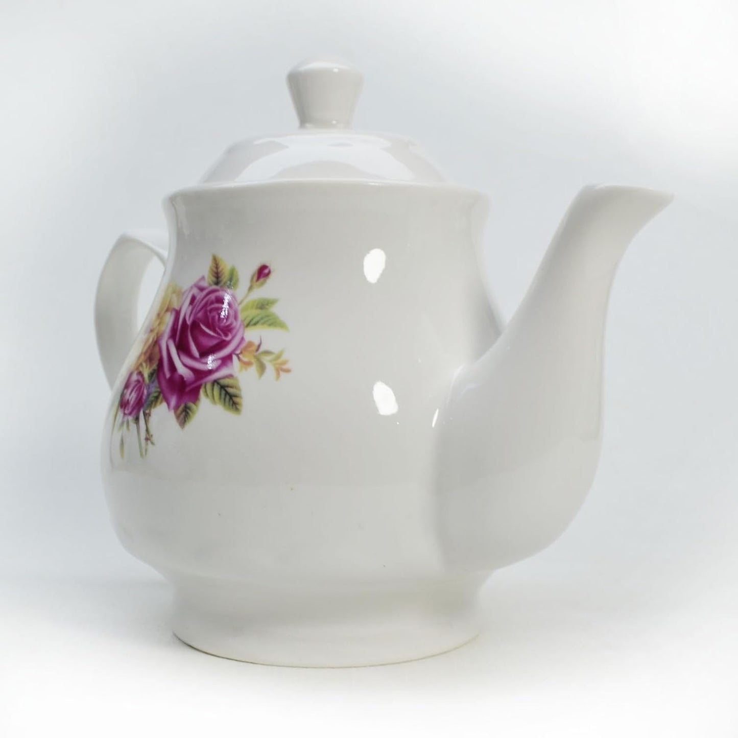 European Style Porcelain Teapot, Coffee Tea Water Pot Vintage Ceramic Kettle (42oz)