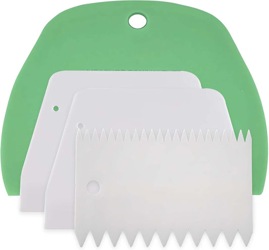 Dough Scraper Plastic Bench Scraper, Dough Scraper Tool Dough Cutter, Flexible Bench Scraper for Making Bread Pizza, 4 PCS