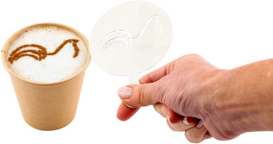 Restaurantware-Restpresso 4.75 Inch Latte Stencil, 1 Bird Coffee Stencil - Coffee Art Template, Decorate Cupcakes, Cakes, or Cookies, Stainless Steel Cappuccino Template, Heat-Resistant