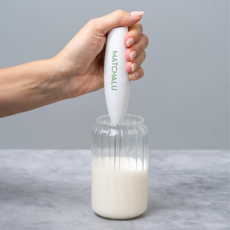 Premium 9 Piece Matcha Set Includes Ceramic Matcha Bowl, Bamboo Whisk & Holder, Stainless Steel Spoon & Sifter, Glass Cup & Straw, Electric Frother, Storage Bag - Gift for Matcha Lovers (Green)