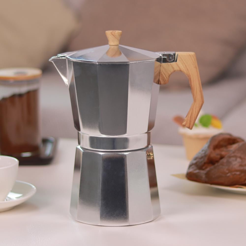 wedrink Stovetop Espresso Maker - 12 Cups Moka Pot Italian Coffee Maker Coffee Pot Aluminium Stovetop Camping Espresso Maker Manual Cuban Coffee Percolator