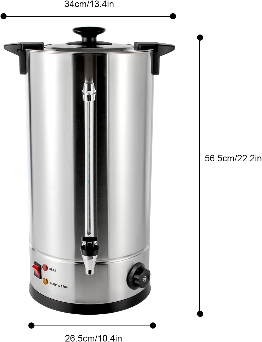 25L/6.6gal Commercial Coffee Urn, Gallon Double Wall Commerical Coffee Maker, 150 Cup Commercial Grade Stainless Steel Percolate Coffee Maker for Events, Offices and Catering