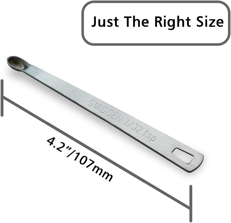 5PCS 1/32 Teaspoon(1/32tsp, 0.16ml, Smidgen) Single Tiny Measuring Spoon, Small Individual Stainless Steel Measure Spoons Only