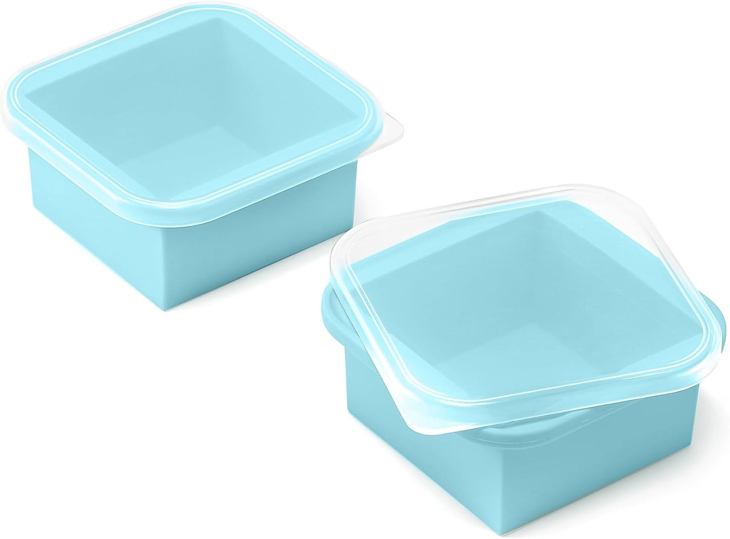 2-Cup Silicone Freezer Trays with Lids – Perfect for Meal Prep, Portion Control, and Easy Freezing-Meal Prep Container Molds for Soup,Leftovers (Aqua, 2 Pack)