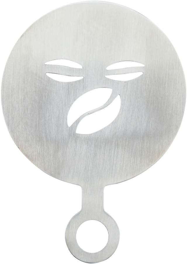 Restaurantware-Restpresso 4.75 Inch Latte Stencil, 1 Coffee Bean Coffee Stencil - Latte Art Template, Decorate Cupcakes, Cakes, or Cookies, Stainless Steel Cappuccino Template, Heat-Resistant