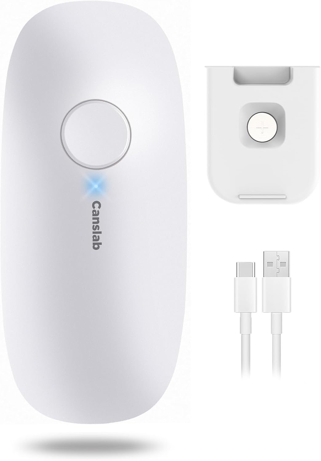 Ultrablade - USB Rechargeable Electric Can Openers for Senior with Arthritis- Automatic Kitchen Can Opener for Any Size Can, Smooth Edge, Small Handsfree One Touch Opener, Wall Mounted,White