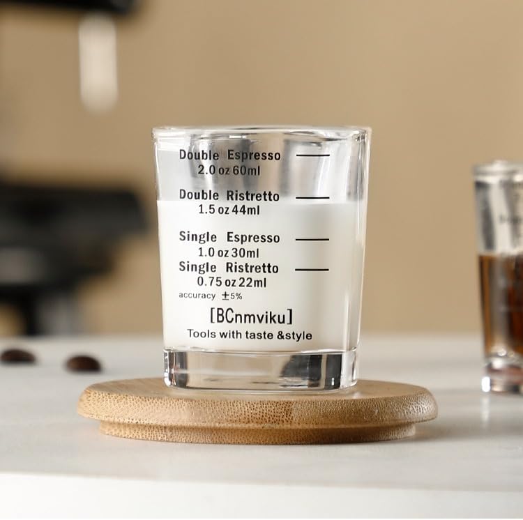 Shot Glasses Measuring Cup 2018 Liquid Heavy Glass Wine Espresso Shot 26-Incremental Measurement 1 OZ 4 Features 45ML (Square-1pack)