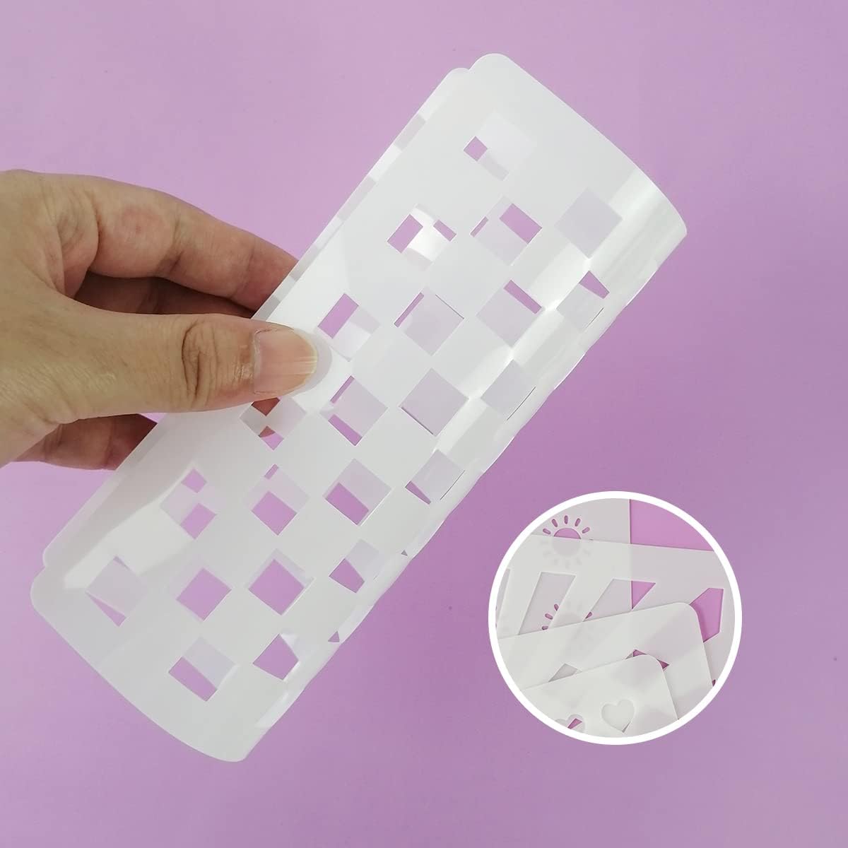 Cookie Stencils for Royal Icing Cookies Sugar Cookie, 16 Pcs 6x6in Reusable Plastic Biscuit Cake Stencils with Checkered Star Heart Dog Paw Shapes for Airbrush Baking Craft Drawing DIY Art Decor