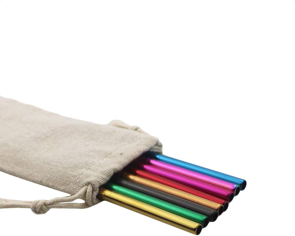 Gugrida Metal Straws Stainless Steel Straws 8.5'' Drinking Straws Reusable 3 Set, Ultra Long Colorful Cleaning Brush for 20 Ounce 30 Ounce for Trail Tumblers Yeti RTIC Ozark, 2 Straight 1 Bent 1 Brush