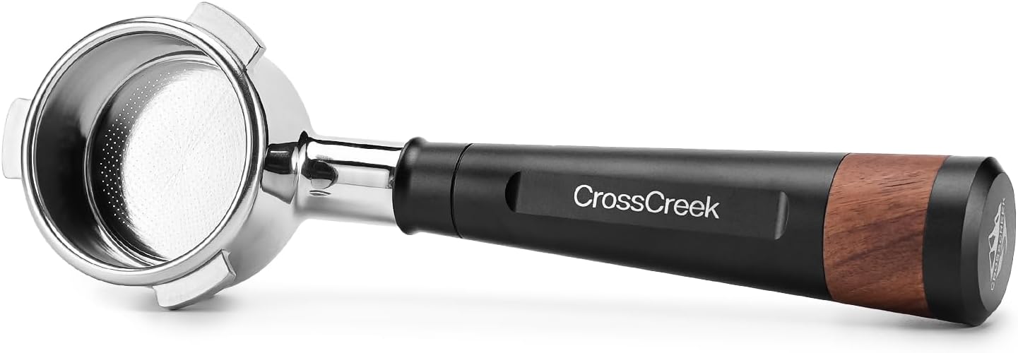 54mm Espresso Bottomless Portafilter with 3 Ear | Stainless Steel Basket and Black Aluminum Alloy Handle | Fits 54mm Breville/Sage Barista Espresso Machine | Espresso Accessories