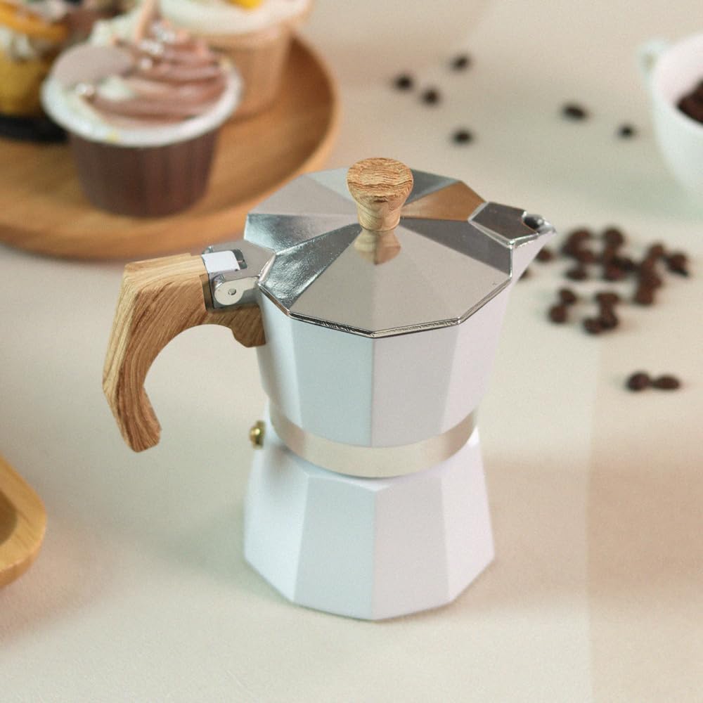 wedrink Stovetop Espresso Maker 3 Cups Moka Pot Cuban Coffee Maker Stovetop Coffee Maker Moka Italian Espresso(150ml)