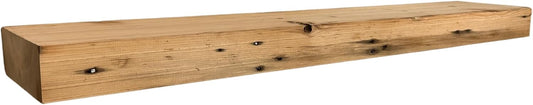 Modern Timber Craft Reclaimed Wood Floating Wall Shelf | Solid Rustic American Barnwood, Floating Shelf Brackets | 2.75" Thickness | 18" L x 10" D, Unfinished, Planed and Sanded, 3 Pack
