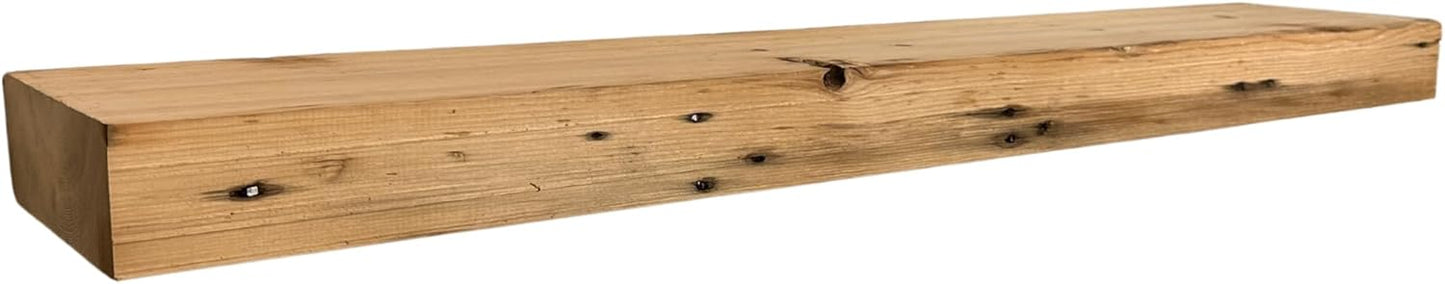 Modern Timber Craft Reclaimed Wood Floating Wall Shelf | Solid Rustic American Barnwood, Floating Shelf Brackets | 2.75" Thickness | 36" L x 8" D, Unfinished, Planed and Sanded, 3 Pack