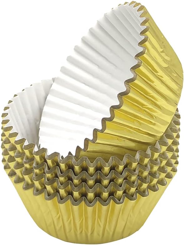 Standard Gold Foil Cupcake Liners Muffin Baking Cups for Party and More, 100-Count