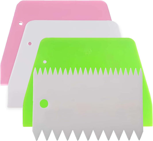 Dough Scraper Plastic Bench Scraper, Dough Scraper Tool Dough Cutter, Flexible Bench Scraper for Making Bread Pizza, 4 PCS