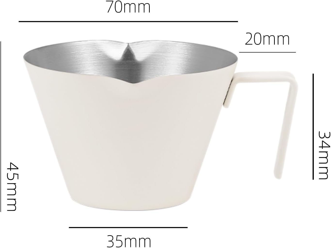 MHW-3BOMBER Espresso Measuring Cups, Double Spouts Stainless Steel Espresso Pour Cup, Espresso Shot Cups with Handle Scale, Metal Measuring Cups with V-Shaped Mouth, 3.4OZ/100ML Purple G5667-OS