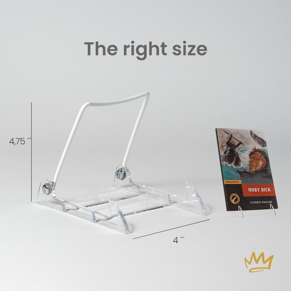 KINGDOM SOLUTIONS MADE IN USA 2-Pack Adjustable Acrylic Easels - Plate Stand - Sturdy Book Stand for Art, Pictures, Plates, Frames - Unique on the Market
